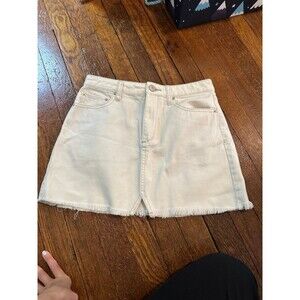 Cream Denim Skirt - S/P. BDG